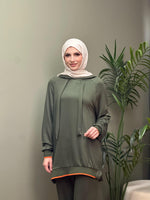 STİL NEON DETAY RİBANALI İKİLİ TAKIM HAKİ