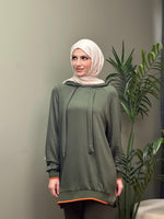 STİL NEON DETAY RİBANALI İKİLİ TAKIM HAKİ
