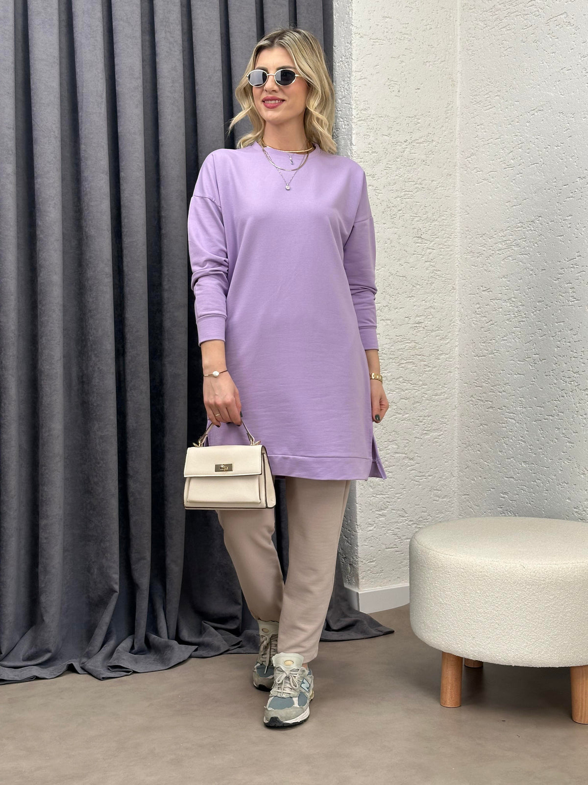 STİL SWEAT TUNİK LILA