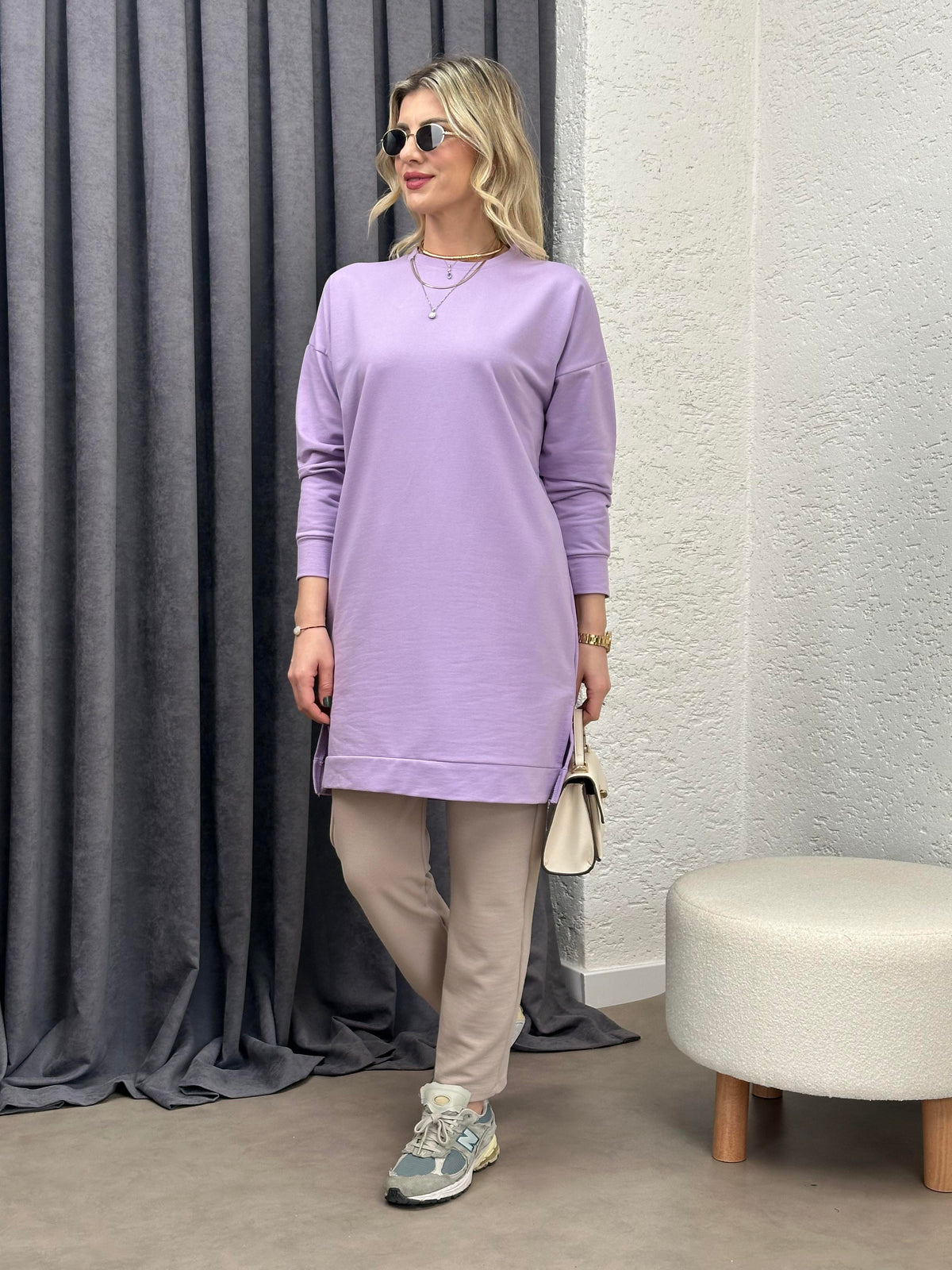STİL SWEAT TUNİK LILA