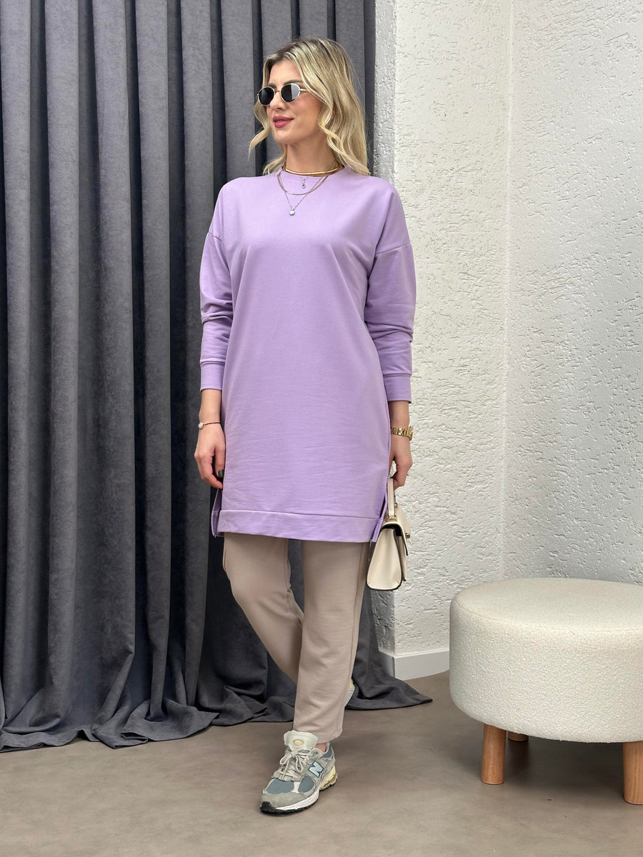 STİL SWEAT TUNİK LILA