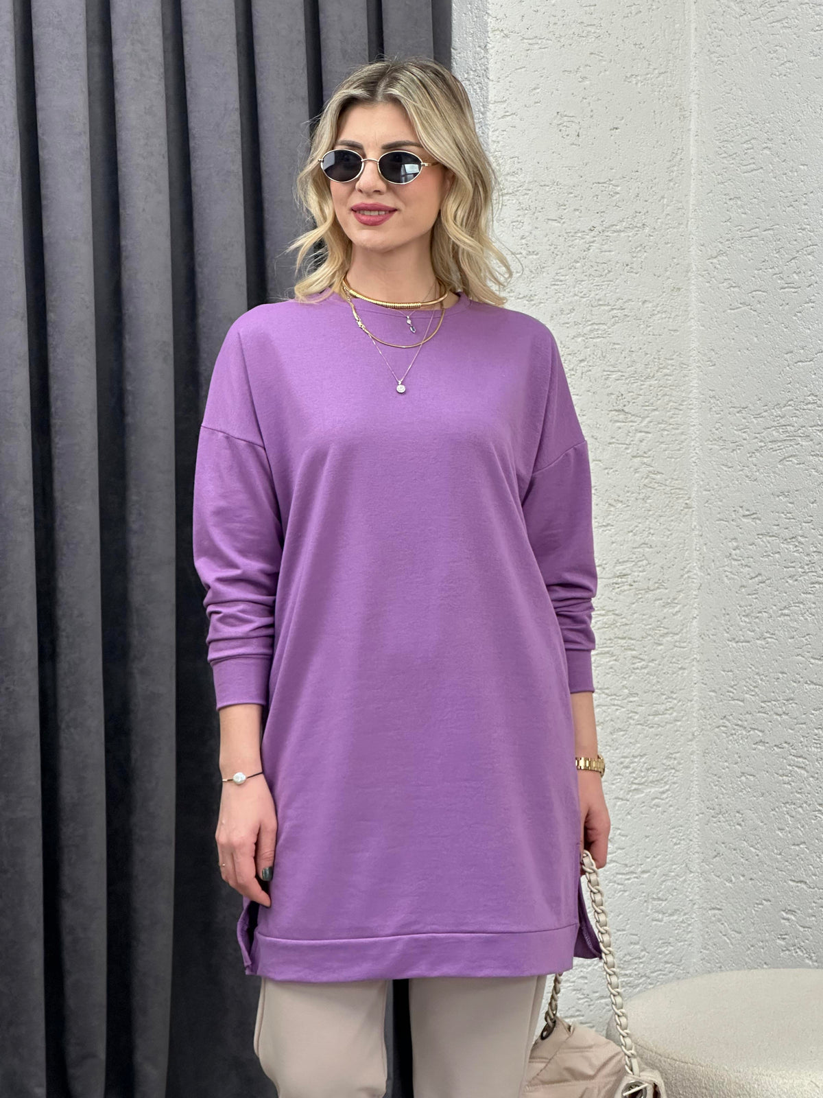STİL SWEAT TUNİK MOR
