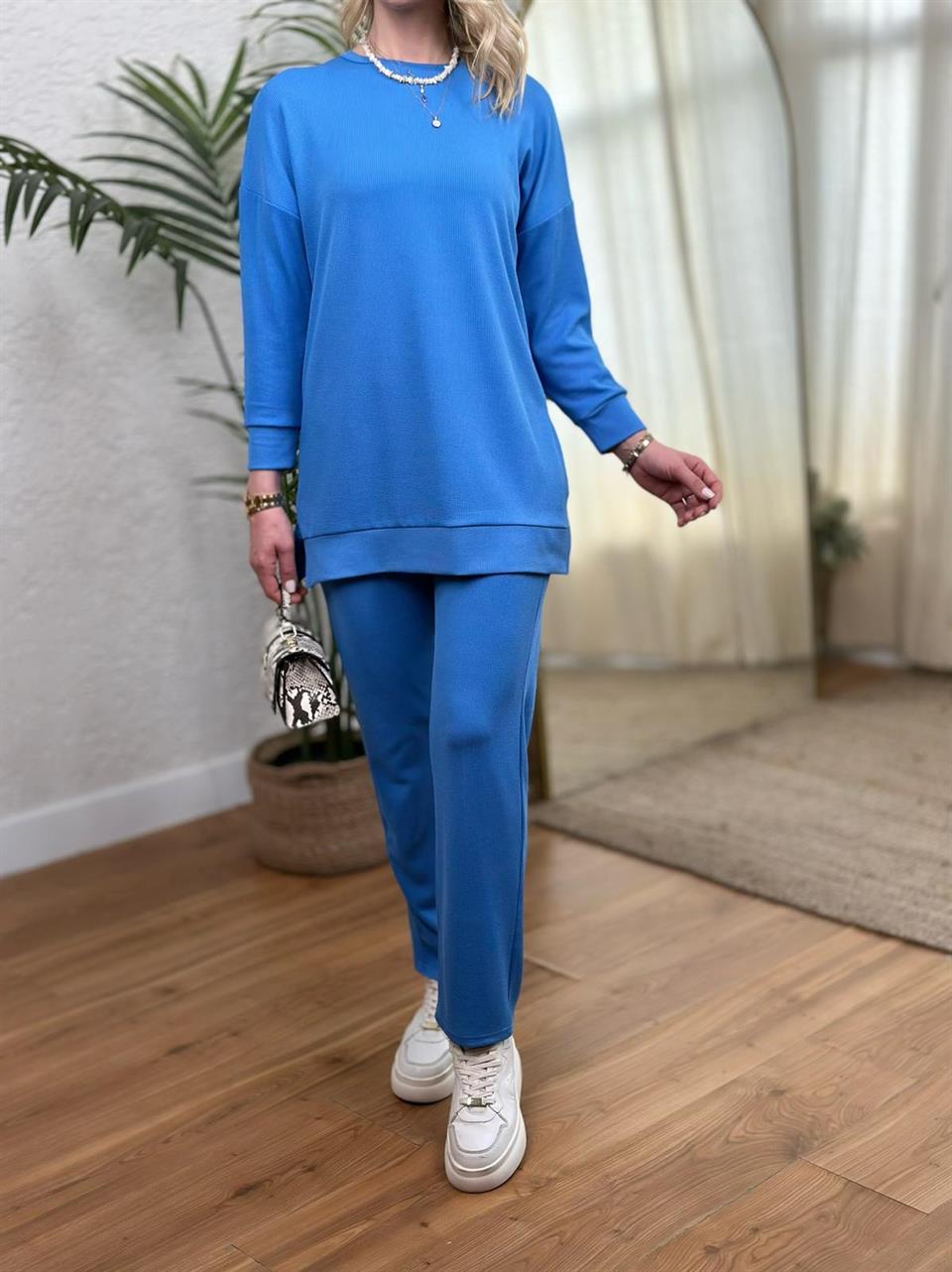 STİL TAKIM BÜRÜMCÜK KUMAŞ MAVİ