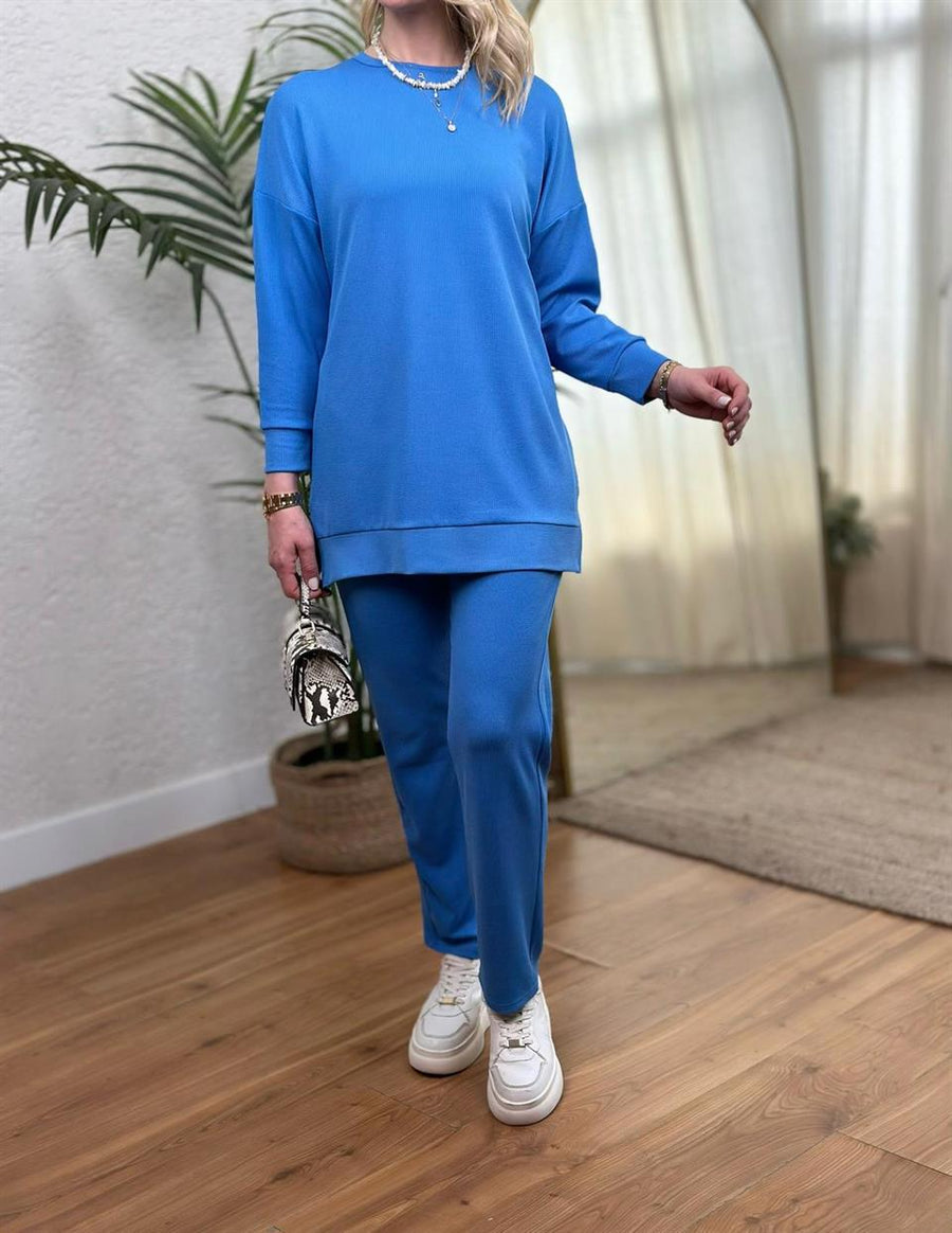 STİL TAKIM BÜRÜMCÜK KUMAŞ MAVİ