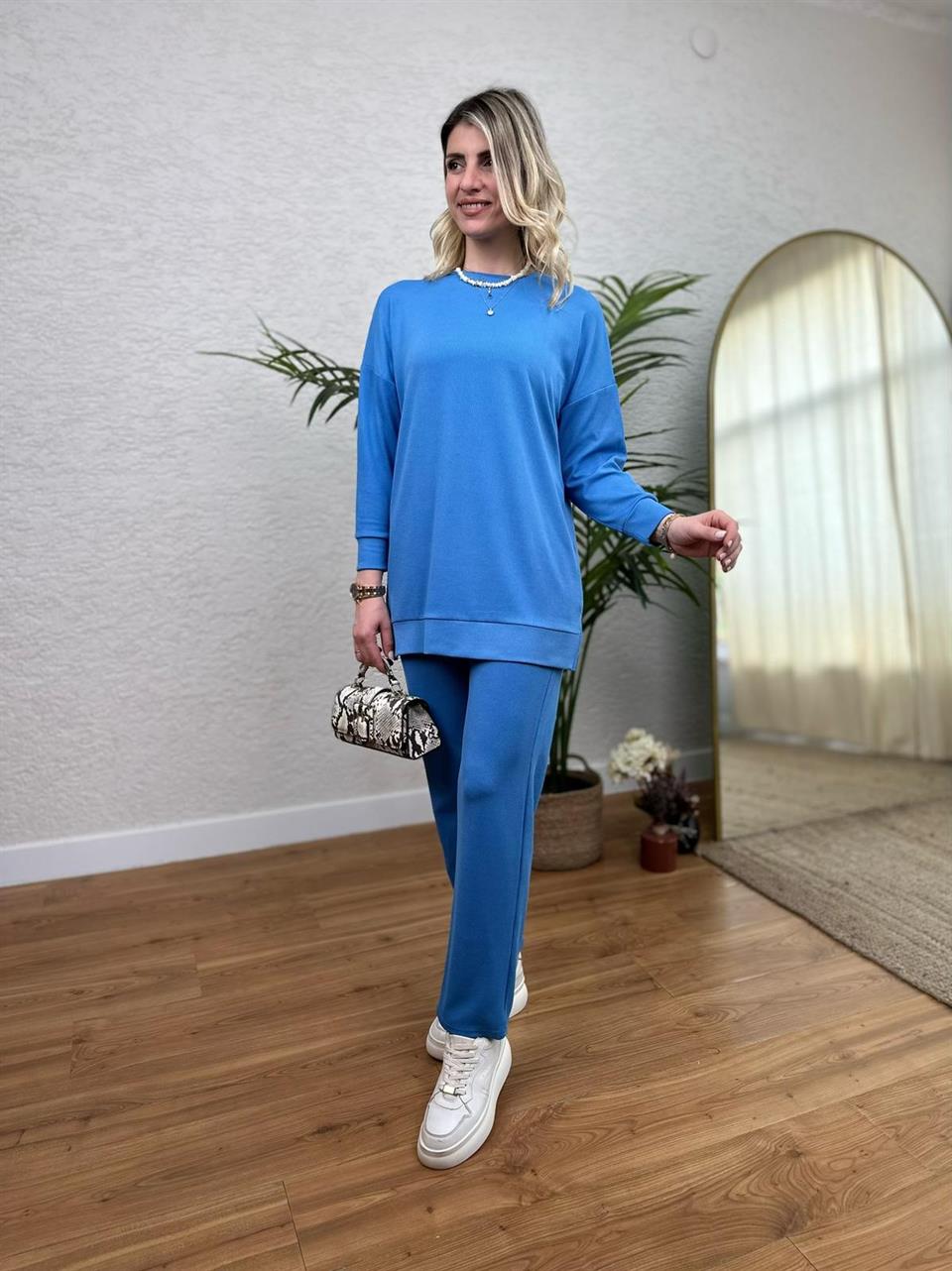 STİL TAKIM BÜRÜMCÜK KUMAŞ MAVİ