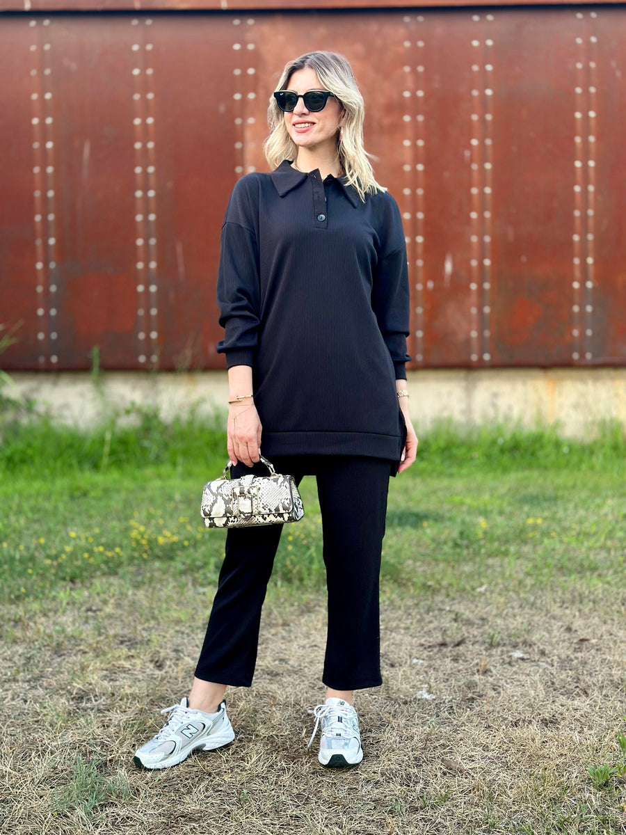 STİL TAKIM POLO YAKA SİYAH