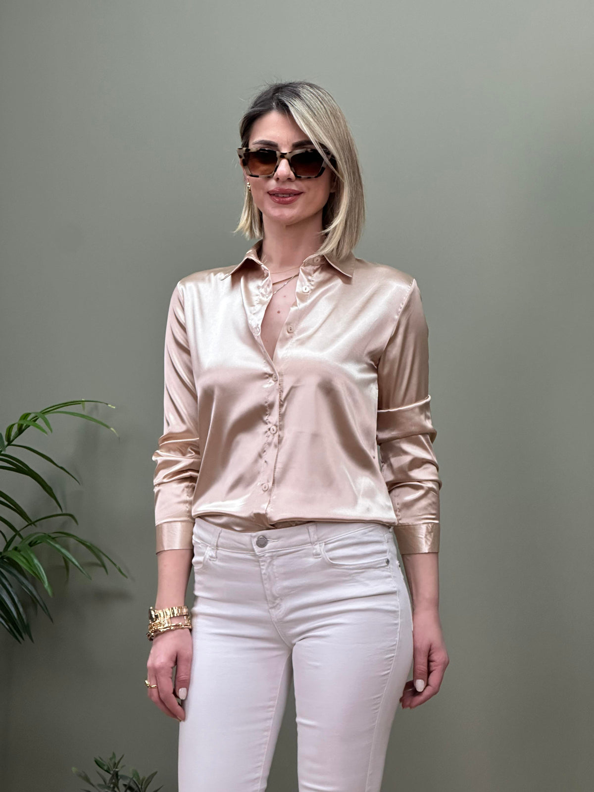 STİLL SATEN GÖMLEK VİZON