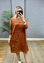 TARÇIN OVERSİZE GEOMETRİK  DİKİŞ DETAYLI SWEAT TUNİK