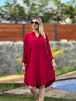TASARIM GÖMLEK TUNİK MODEL BORDO