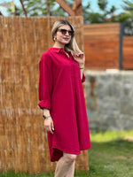 TASARIM GÖMLEK TUNİK MODEL BORDO