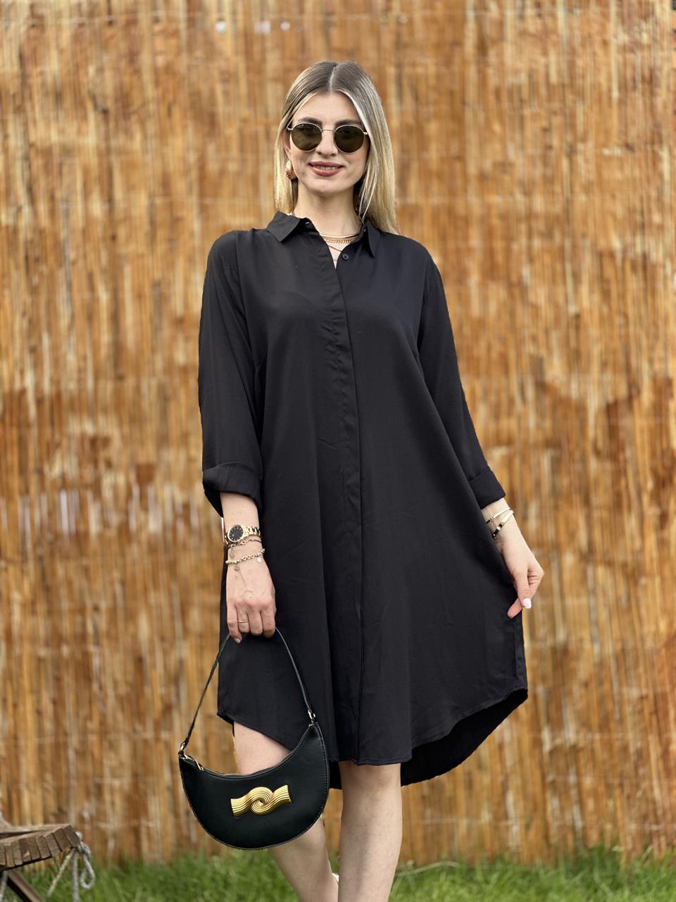 TASARIM GÖMLEK TUNİK MODEL SİYAH