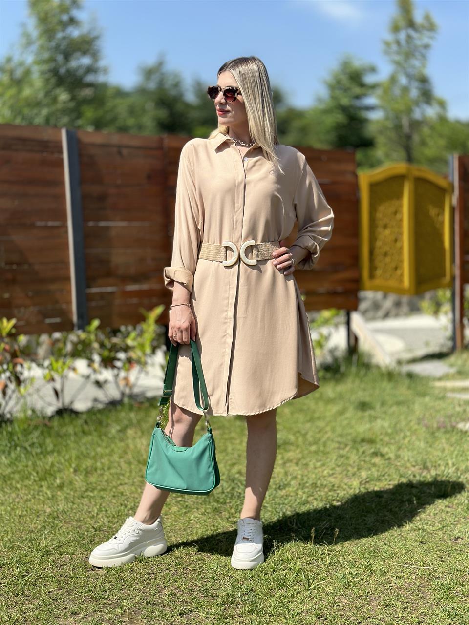 TASARIM GÖMLEK TUNİK MODEL VİZON
