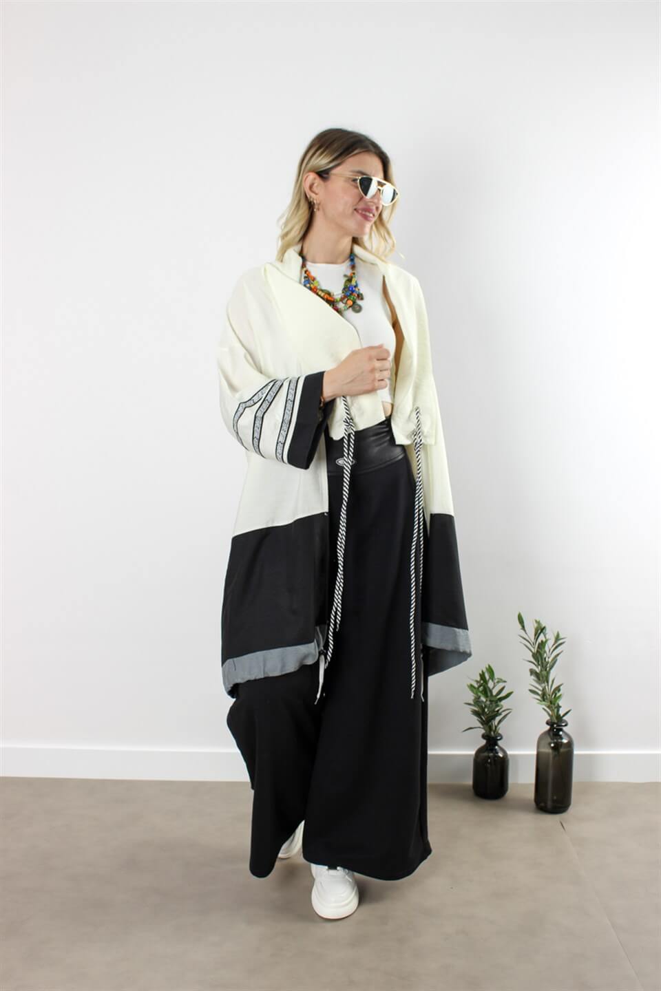 TASARIM KAFTAN AYROBİN KUMAŞ BEYAZ