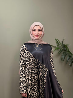 TASARIM LEOPAR SWEAT ELBİSE MODEL 1