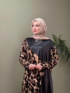 TASARIM LEOPAR SWEAT ELBİSE MODEL 2