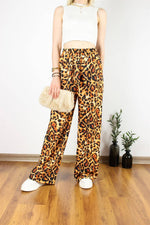 TASARIM PANTOLON ŞİFON LEOPAR