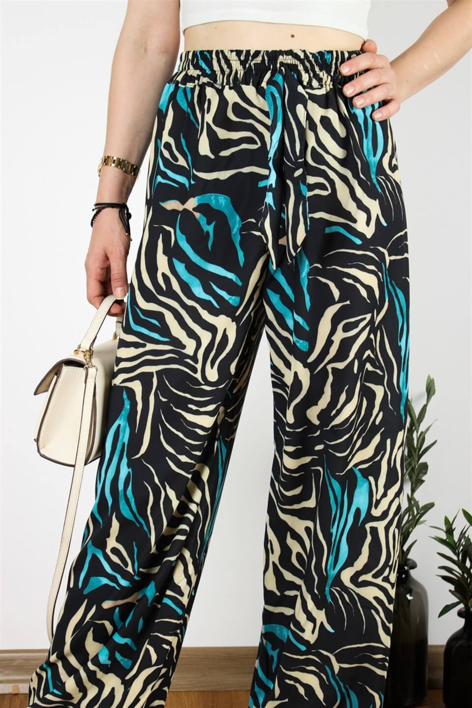 TASARIM PANTOLON ŞİFON ZEBRA