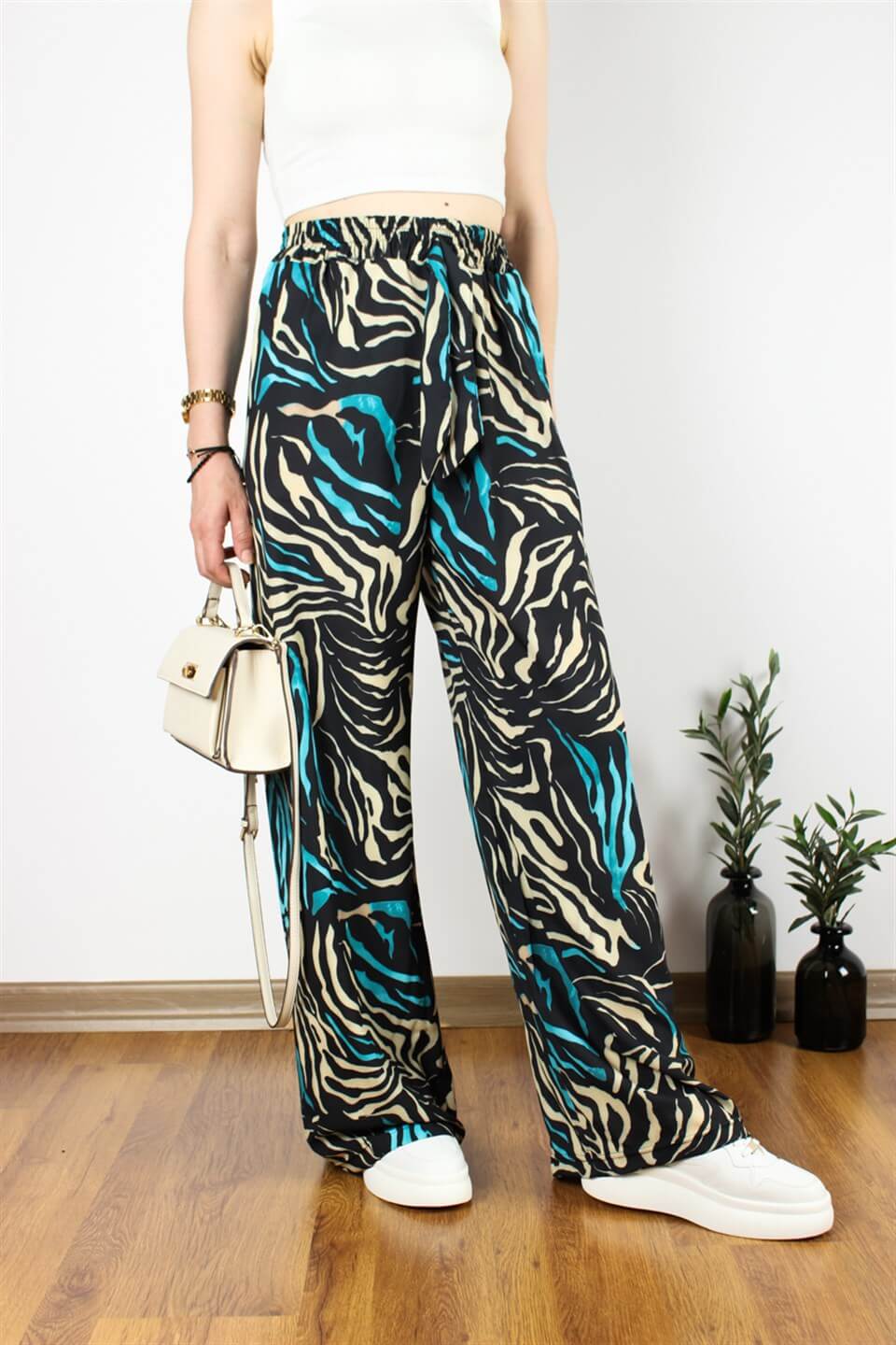 TASARIM PANTOLON ŞİFON ZEBRA
