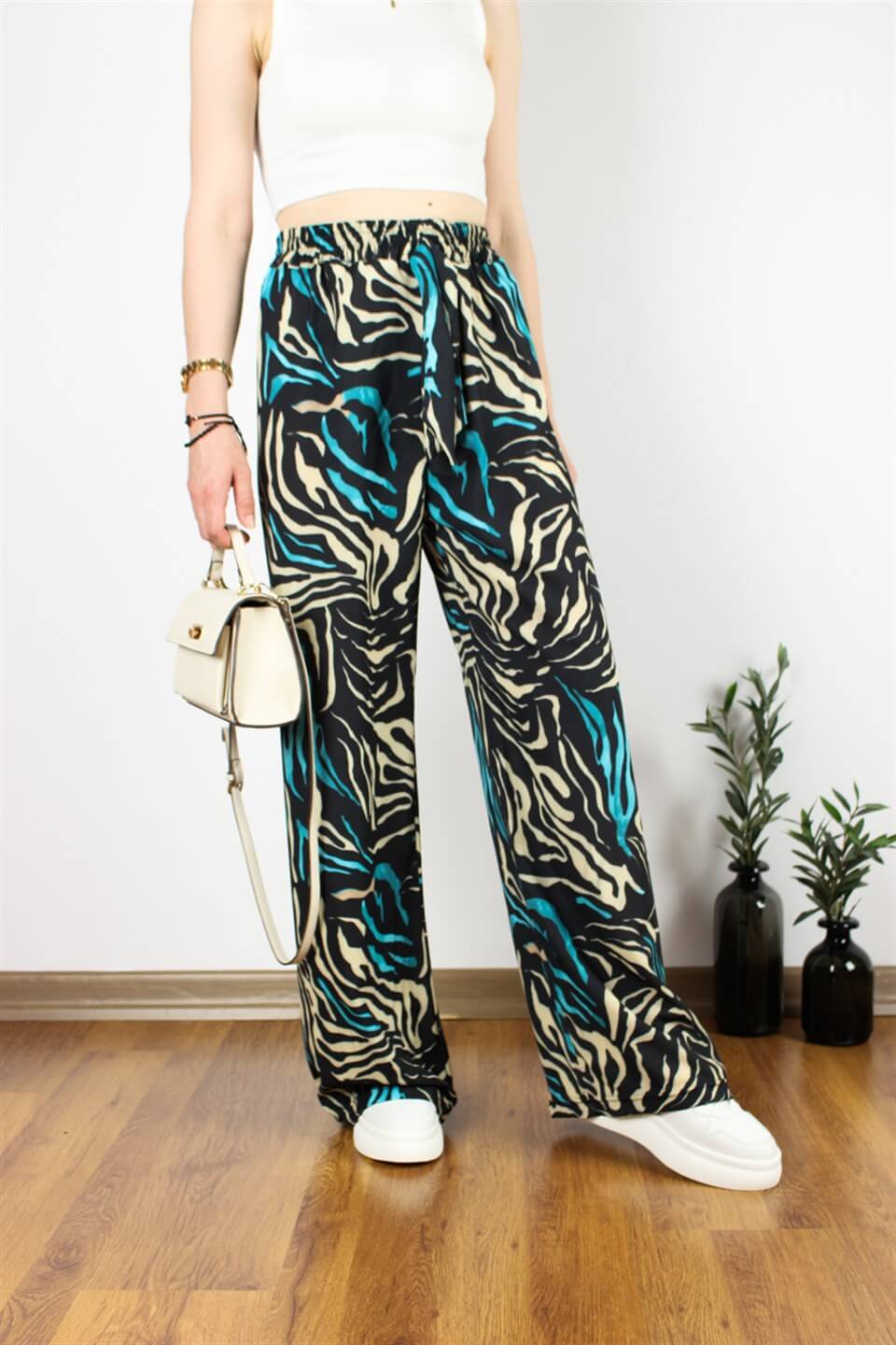 TASARIM PANTOLON ŞİFON ZEBRA
