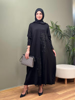 TASARIM PAYETLI SİYAH ELBİSE