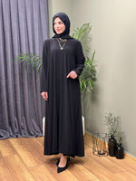 TASARIM SİYAH KENDİNDEN SİMLİ  ELBİSE