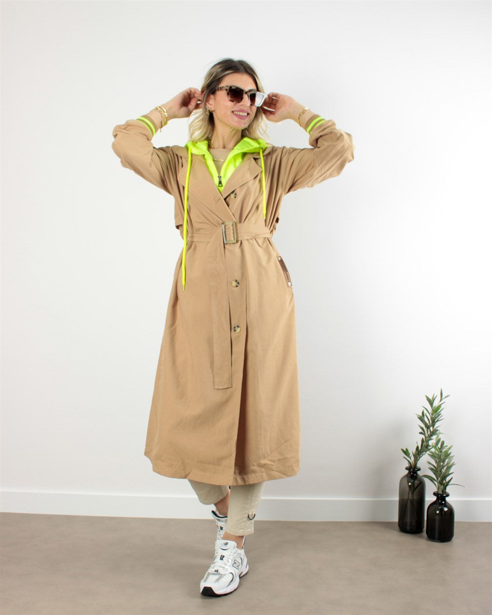 TASARIM SPOR NEON ASTARLI TRENÇKOT