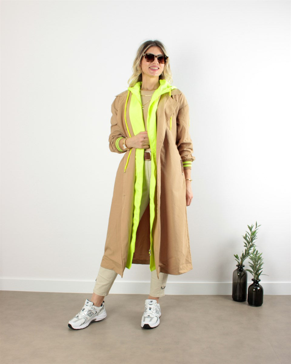 TASARIM SPOR NEON ASTARLI TRENÇKOT