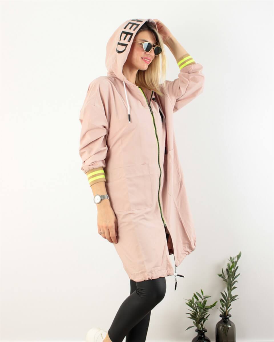 TASARIM YAĞMURLUK PARAŞÜT TOZ PEMBE