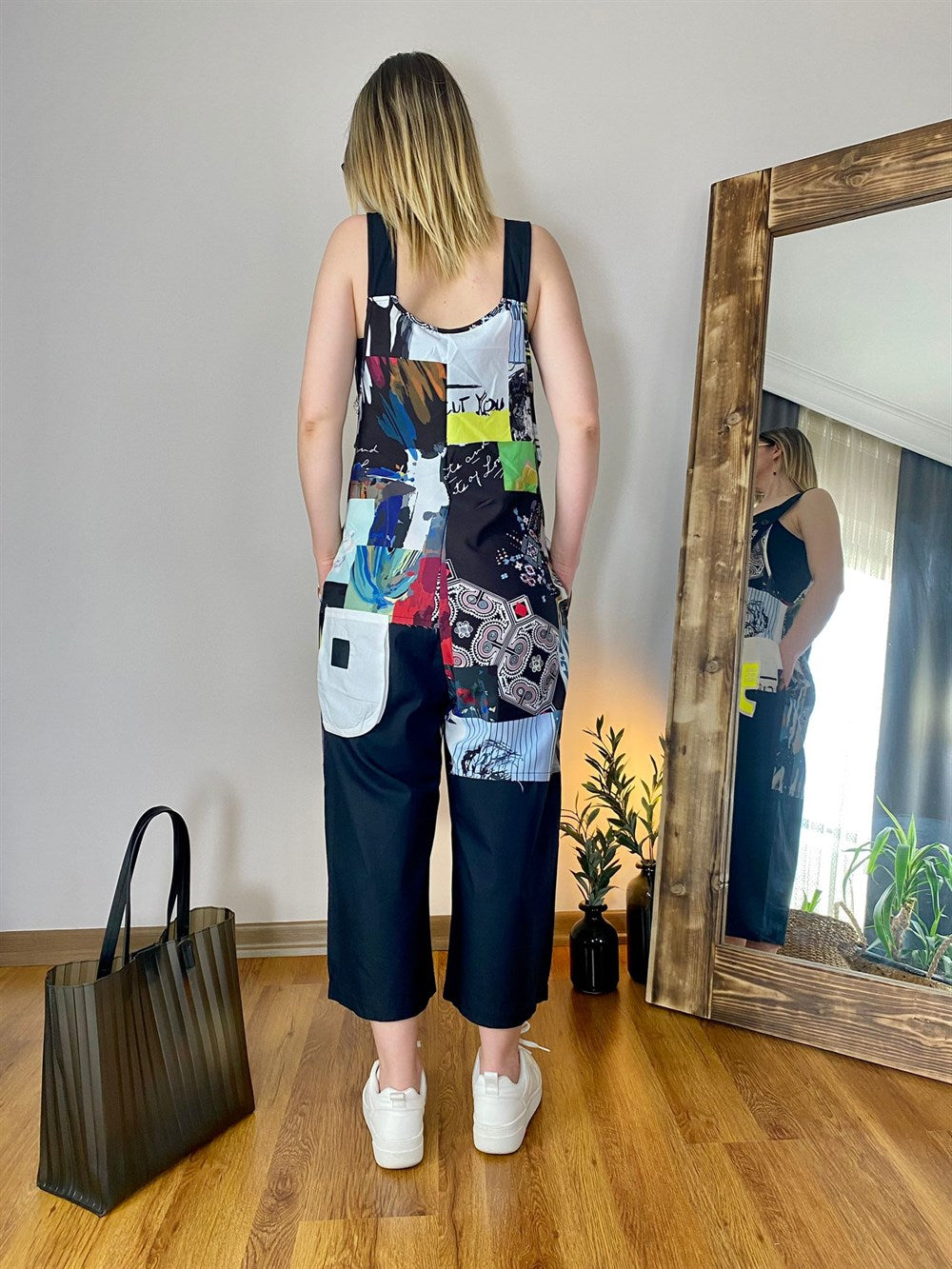 TEKNİK KUMAŞ PATCH BASKILI ASKILI TULUM