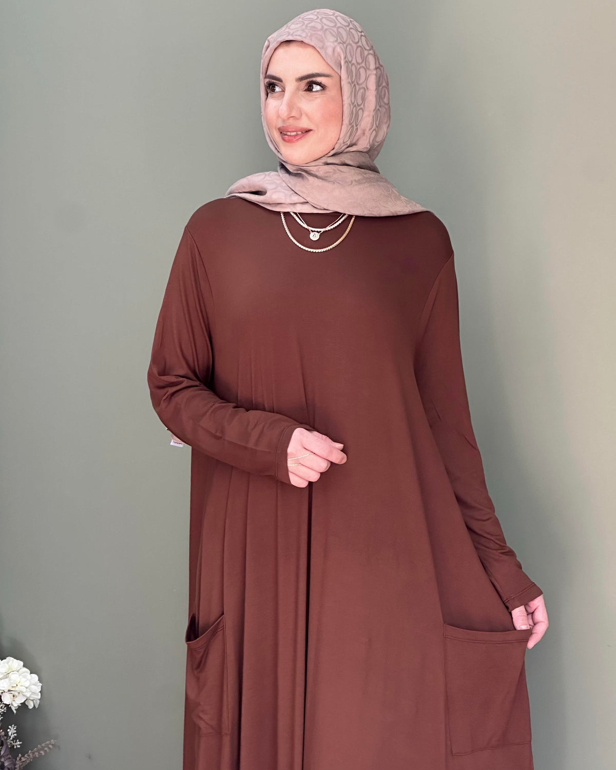TORBA CEP ŞALVAR ELBİSE KAHVE