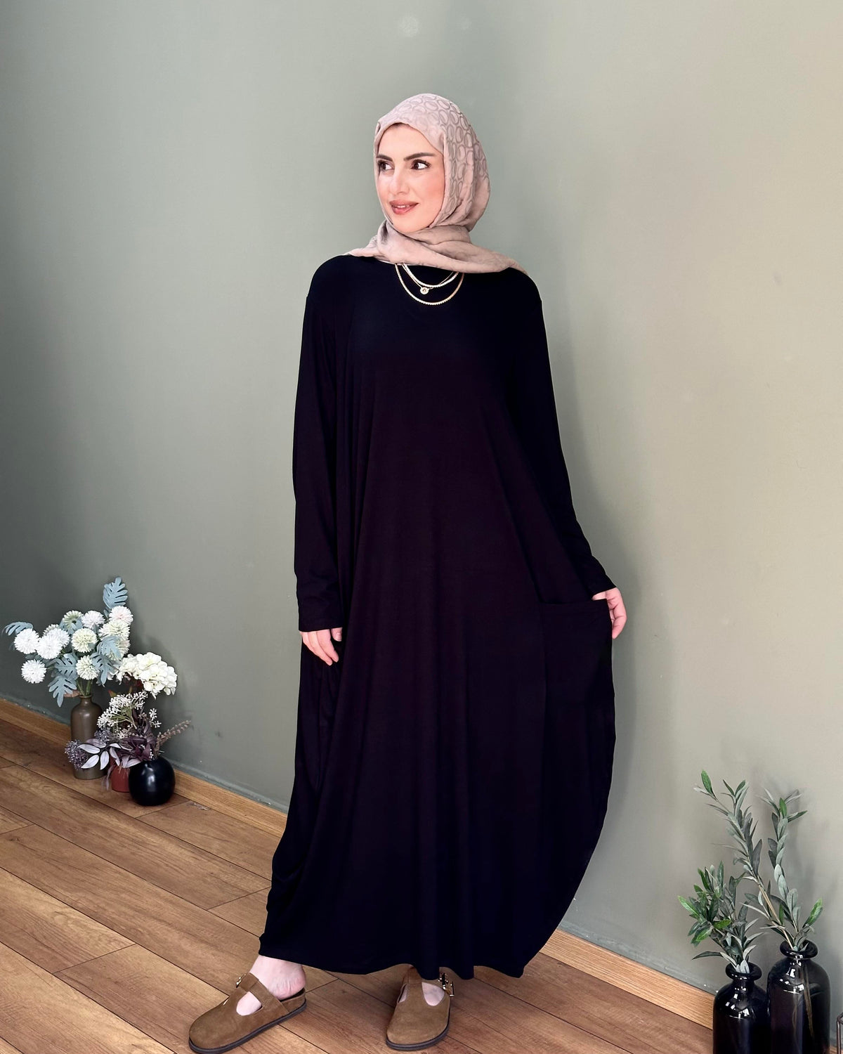 TORBA CEP ŞALVAR ELBİSE SİYAH