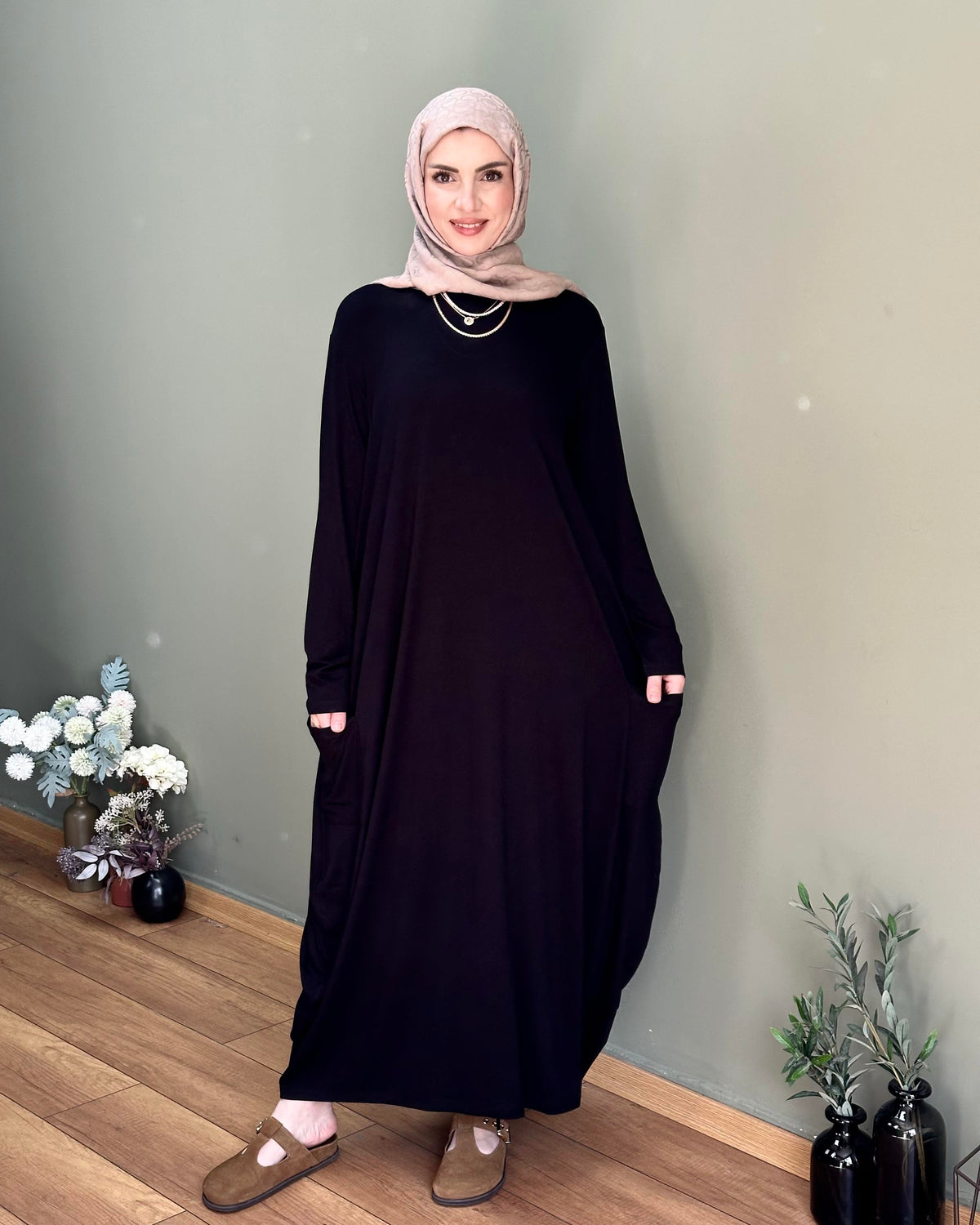 TORBA CEP ŞALVAR ELBİSE SİYAH
