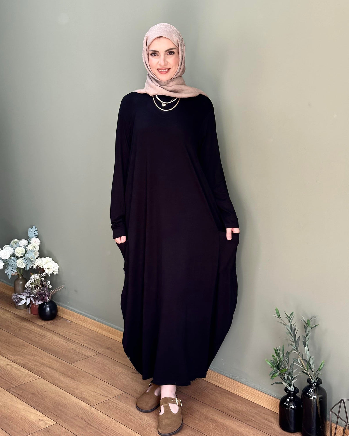 TORBA CEP ŞALVAR ELBİSE SİYAH