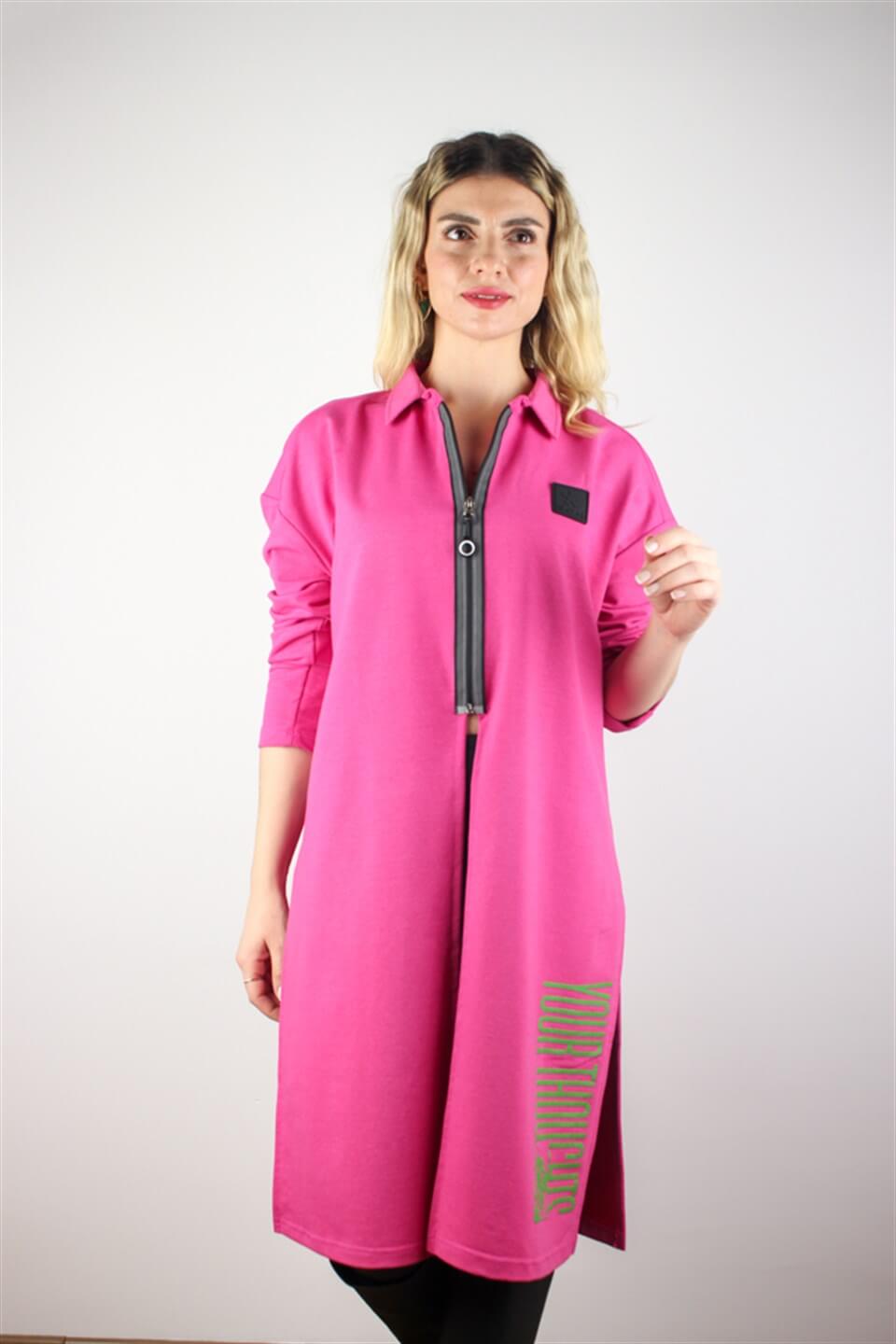 TUNİK ELBİSE NEON PEMBE