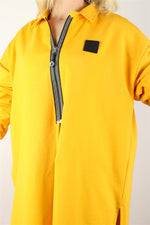 TUNİK ELBİSE NEON SARI