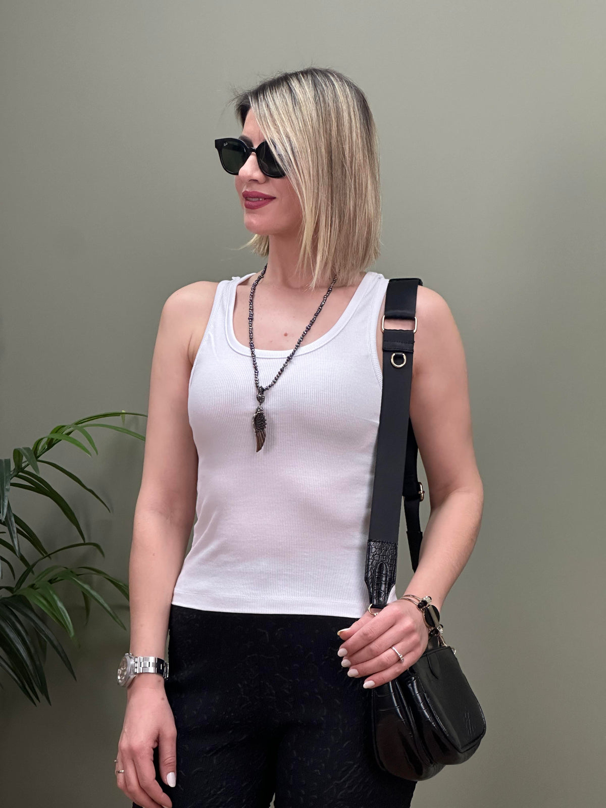 U YAKA FİTİLLİ BEYAZ CROP