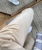 YÜKSEK BEL JOGGER KADİFE PANTOLON BEJ